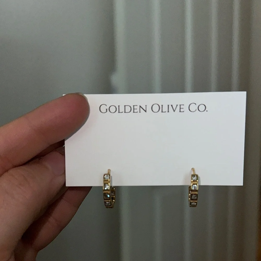 (A18) Gold Inverted Baguette Hoop Earrings